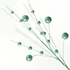 Blue Glitter Ball Spray Pick Christmas Tree Decorations|