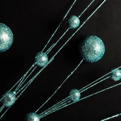 Blue Glitter Ball Spray Pick Christmas Tree Decorations|