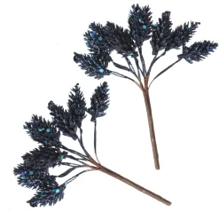 Blue Glitter Pinecone Clusters - Set of 2 Christmas Pick|