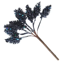 Blue Glitter Pinecone Clusters - Set of 2 Christmas Pick|