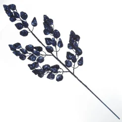 Blue Glitter Sequin Leaf Spray Christmas Sprays|
