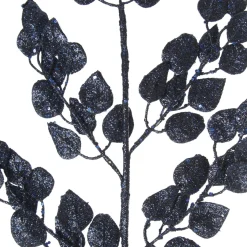 Blue Glitter Sequin Leaf Spray Christmas Sprays|