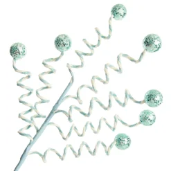 Blue Glitter Spiral Ball Pick Christmas Tree Picks|