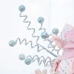 Blue Glitter Spiral Ball Pick Christmas Tree Picks|