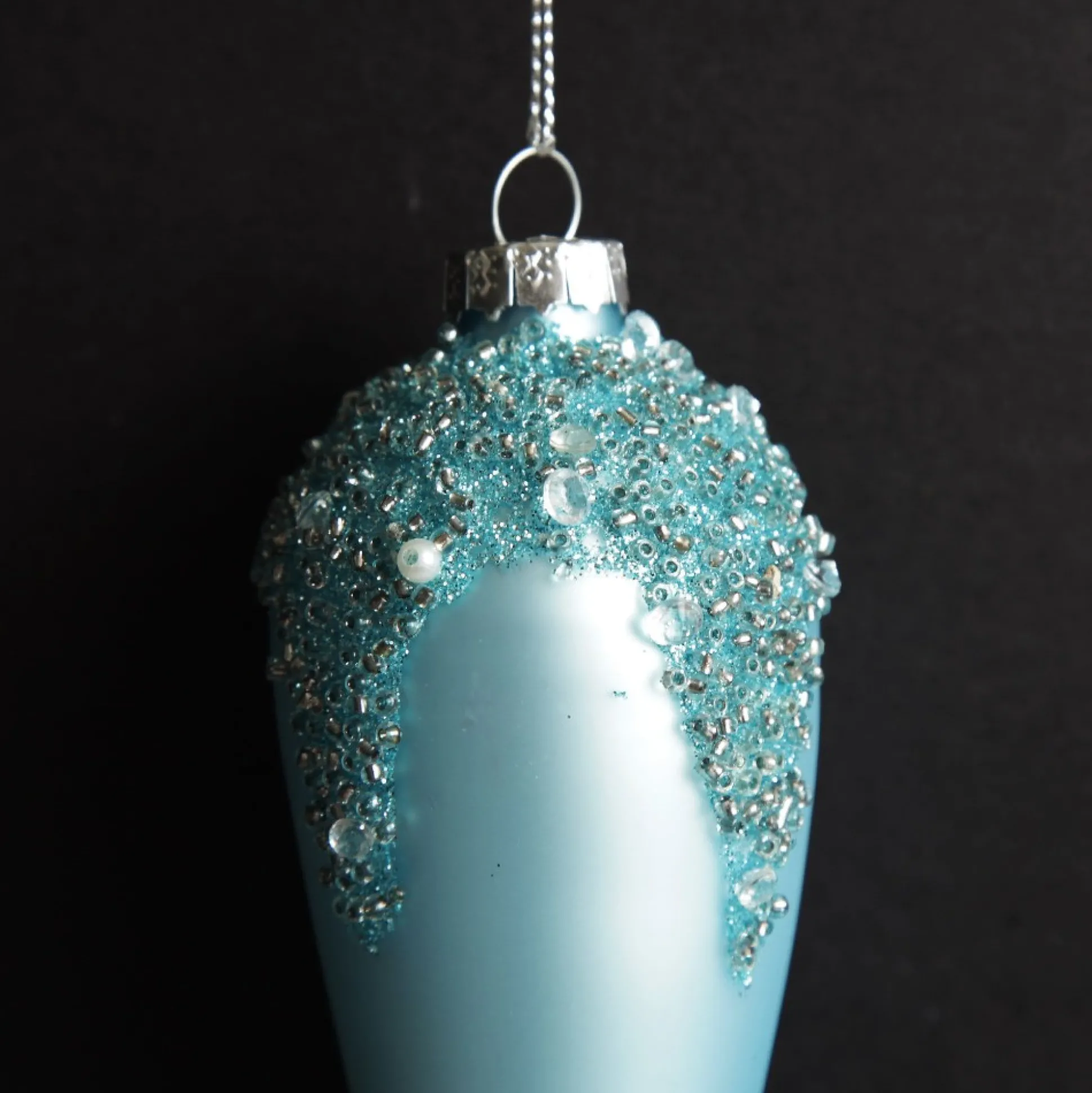 Blue Icicle Hanging Long Drop Decoration Finials And Drops|