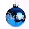 Blue Love Hearts Christmas Bauble Personalised Baubles|