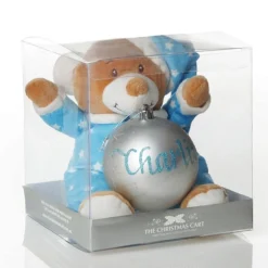 Blue Starbright Teddy and Bauble Gift Pack Bauble Value Packs|