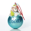Blue Teddy Christmas Character Bauble Personalised Baubles|