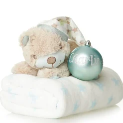 Blue Teddy with Blanket and Bauble Gift Pack Bauble Value Packs|