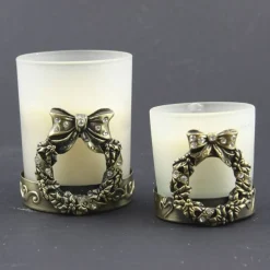 Brass Wreath Tea Light Christmas Candles And Scents|