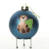 Bright Blue Christmas Bear with Tree Bauble Personalised Baubles|