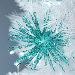 Bright Blue Starburst Sparkle Pick Christmas Tree Picks|
