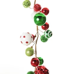 Bright Fun Red Green and White Bauble Christmas Garland Tree Garlands|