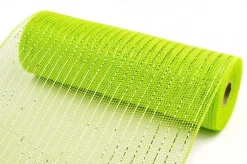 Bright Green Metallic Thread Decomesh Roll Diy Wreaths|