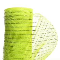 Bright Green Metallic Thread Decomesh Roll Diy Wreaths|