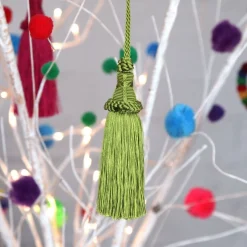 Bright Green Tassel Christmas Tree Decorations|