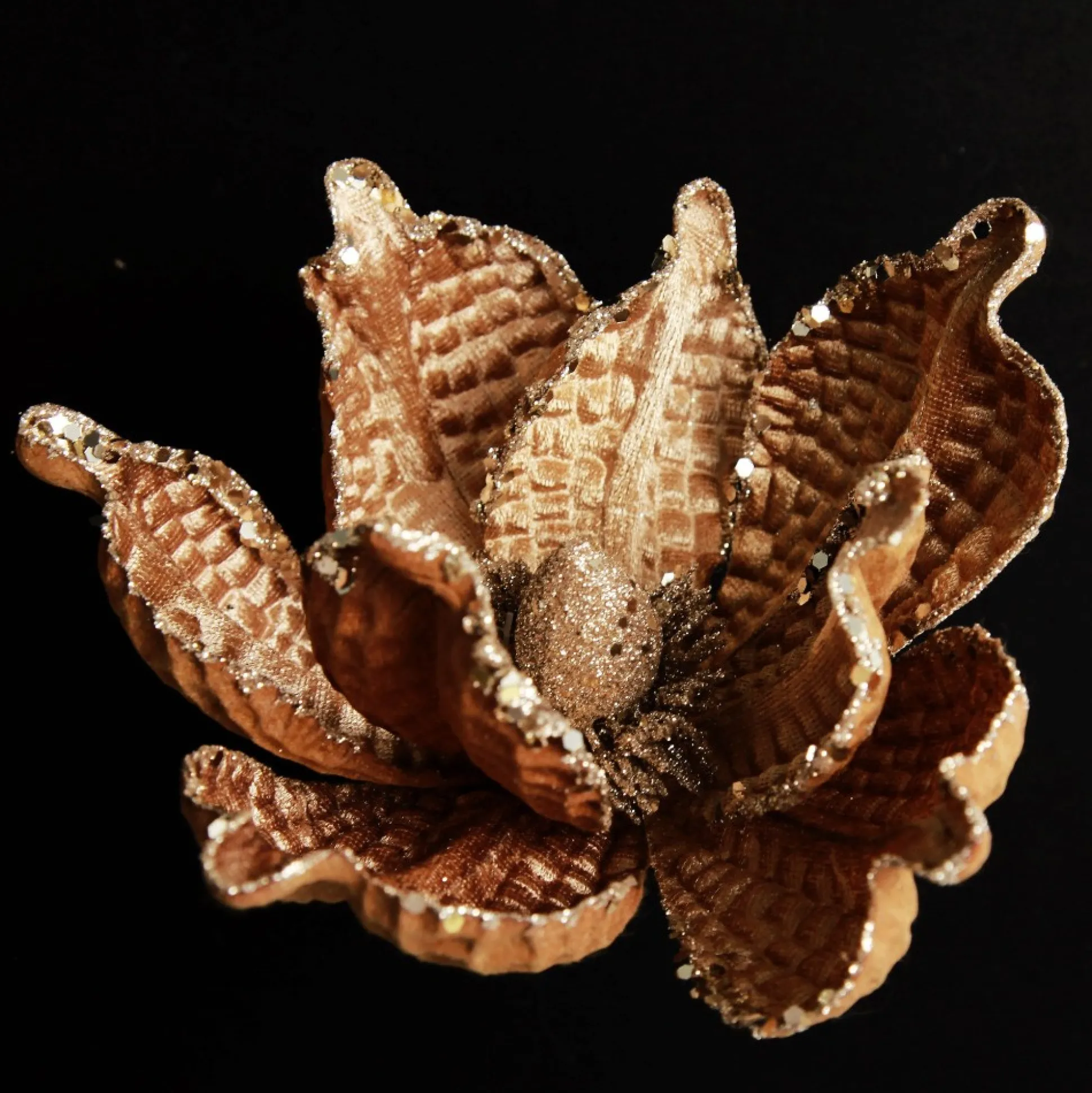 Brown Velvet Magnolia Flower Clip Christmas Flowers|