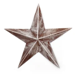 Brushed Silver Tin Star Tree Toppers|