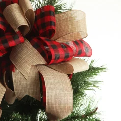 Buffalo Check Deluxe Tree Topper Bow with Streamers Tree Toppers|