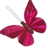 Burgundy Red Glitter Sheer Butterfly Clip Butterflies And Birds|