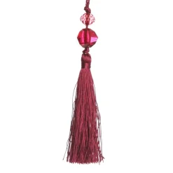 Burgundy Tassel with Bead Christmas Tree Decorations|