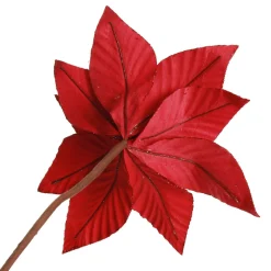 Burgundy Velvet Poinsettia Flower Stem Christmas Flowers|