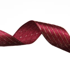 Burgundy Wired Christmas Ribbon with Gold Flecks - 3.8cm Ribbons|