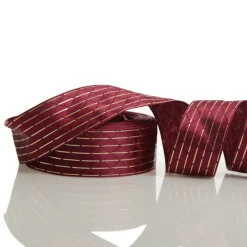 Burgundy Wired Christmas Ribbon with Gold Flecks - 3.8cm Ribbons|