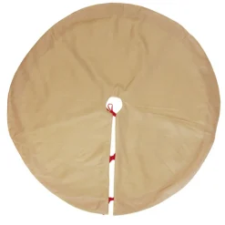 Burlap Merry Christmas Tree Skirt - Red Trim Christmas Tree Skirts|