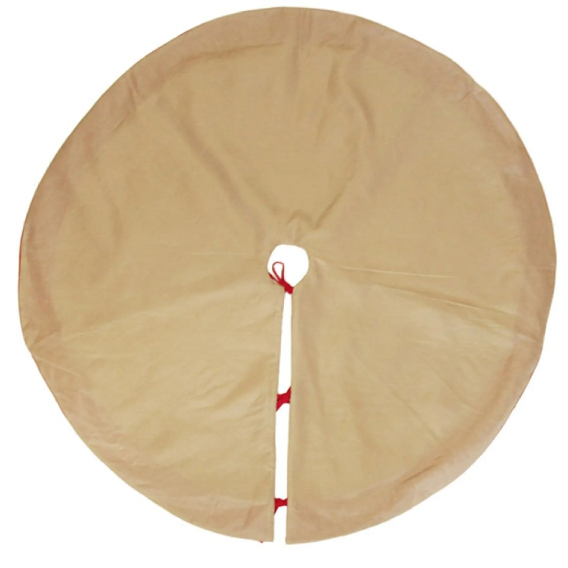 Burlap Merry Christmas Tree Skirt - Red Trim Christmas Tree Skirts|