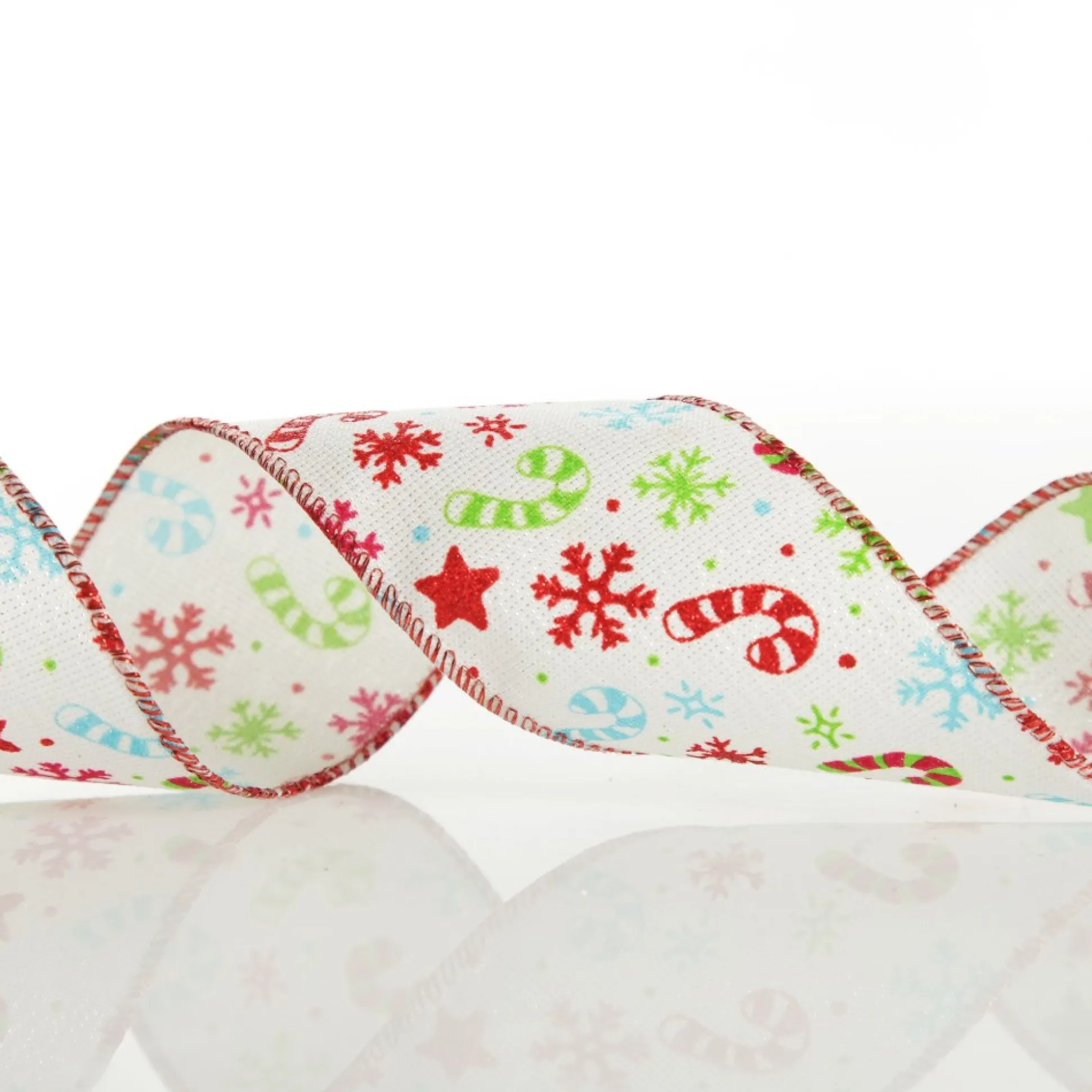 Candy Cane and Snowflake Ribbon - 6.3cm Ribbons|