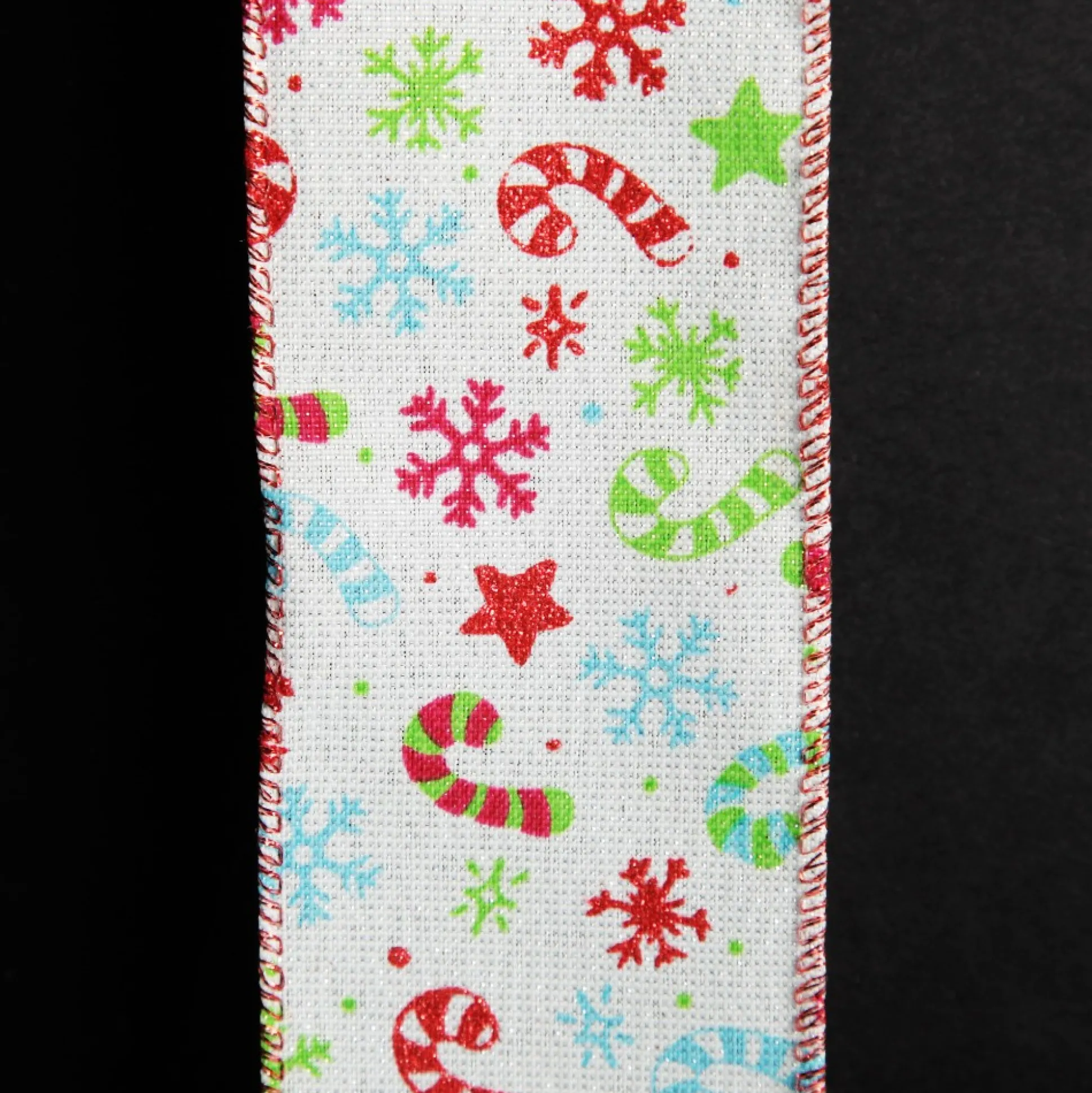 Candy Cane and Snowflake Ribbon - 6.3cm Ribbons|