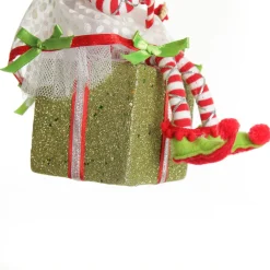 Candy Cane Christmas Fairy on Giftbox Christmas Elves And Fairies|