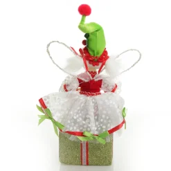 Candy Cane Christmas Fairy on Giftbox Christmas Elves And Fairies|