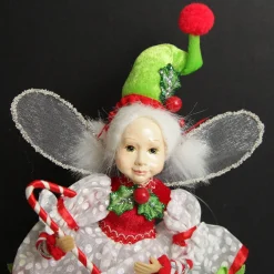 Candy Cane Christmas Fairy on Giftbox Christmas Elves And Fairies|