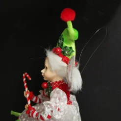 Candy Cane Christmas Fairy on Giftbox Christmas Elves And Fairies|