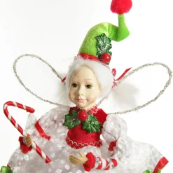Candy Cane Christmas Fairy on Giftbox Christmas Elves And Fairies|