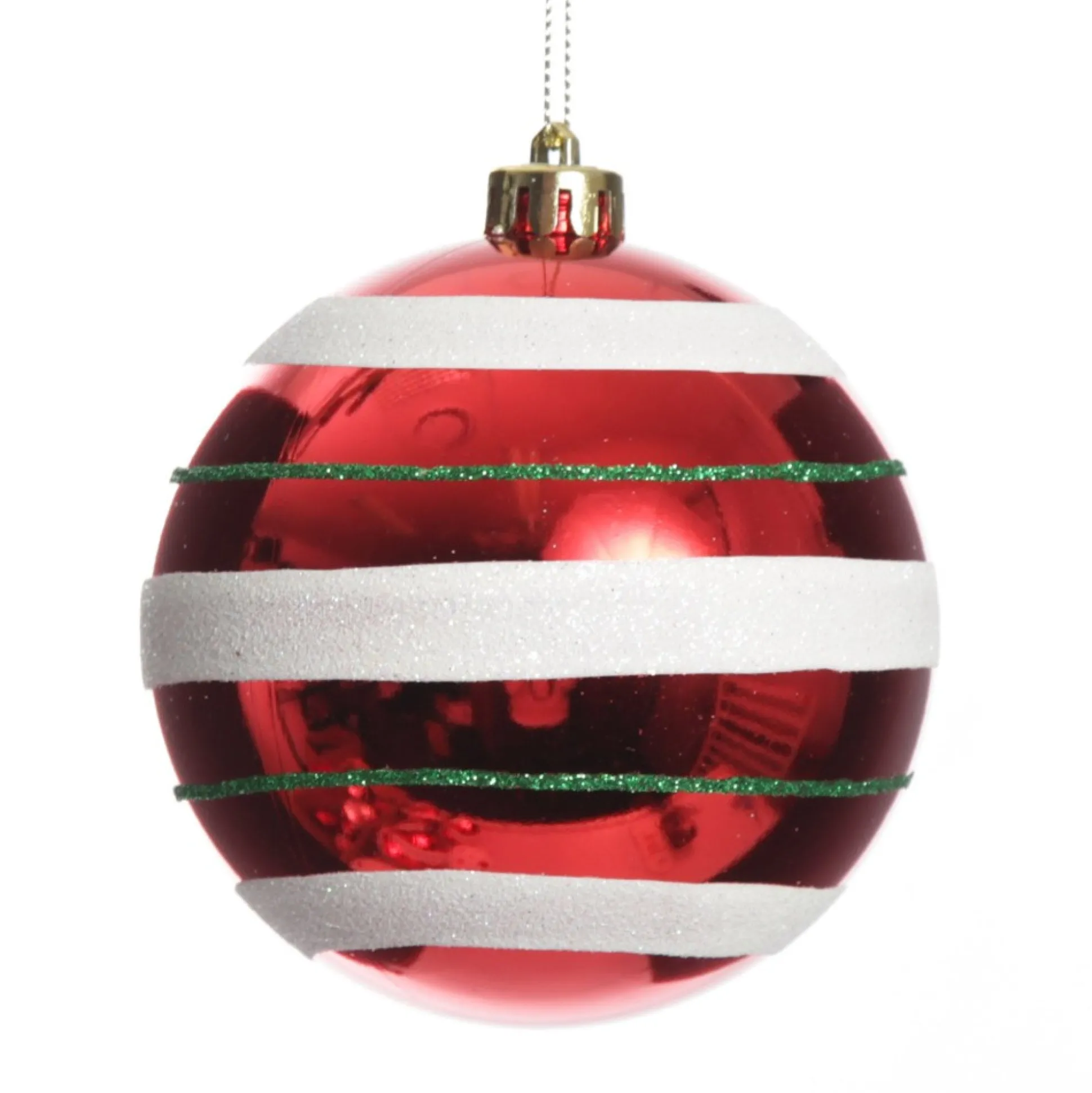 Candy Cane Dots and Stripes Christmas Baubles - Set of 4 Christmas Bauble Sets|
