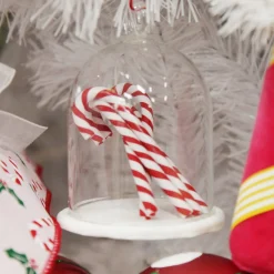Candy Cane Filled Dome Hanging Christmas Tree Decoration Christmas Tree Decorations|