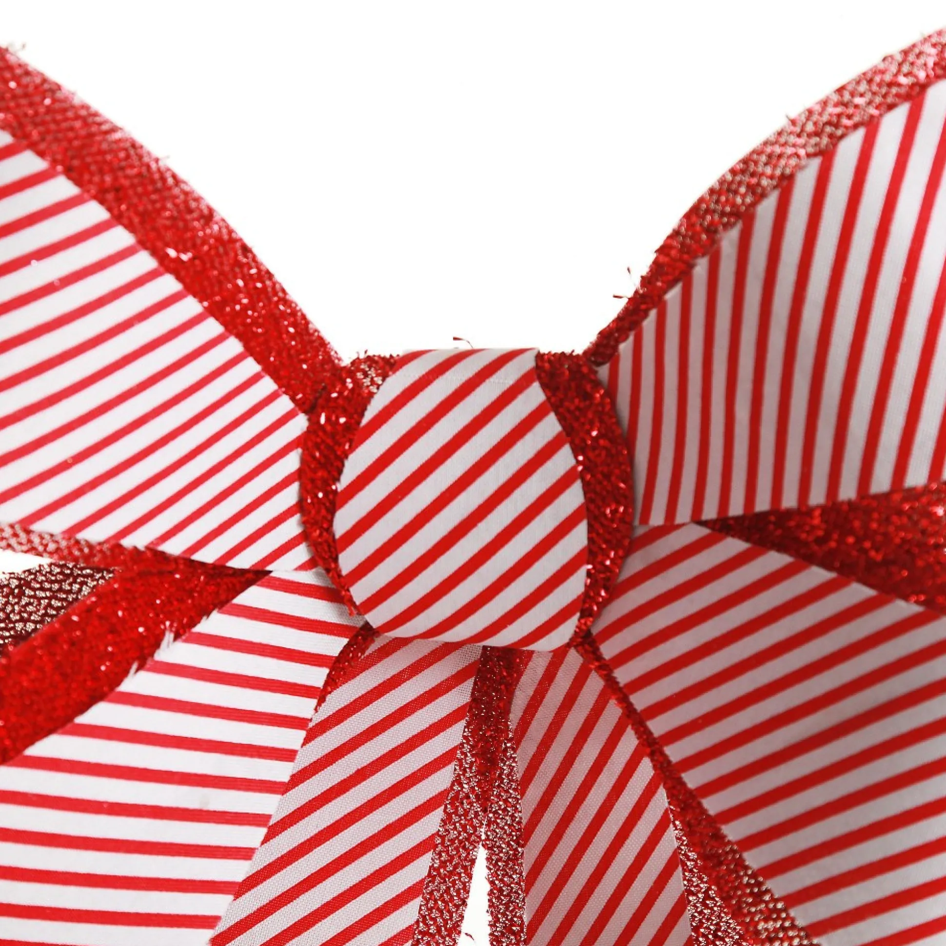 Candy Cane Stripe Christmas Bow with Glitter Edge Christmas Bells And Bows|