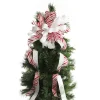 Candy Cane Stripe Deluxe Tree Topper Bow with Streamers Tree Toppers|