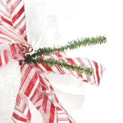 Candy Cane Stripe Deluxe Tree Topper Bow with Streamers Tree Toppers|