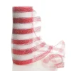 Candy Cane Stripe Metallic Thread Decomesh Roll Diy Wreaths|