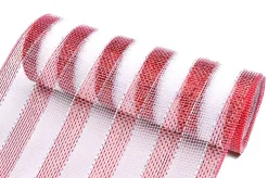Candy Cane Stripe Metallic Thread Decomesh Roll Diy Wreaths|