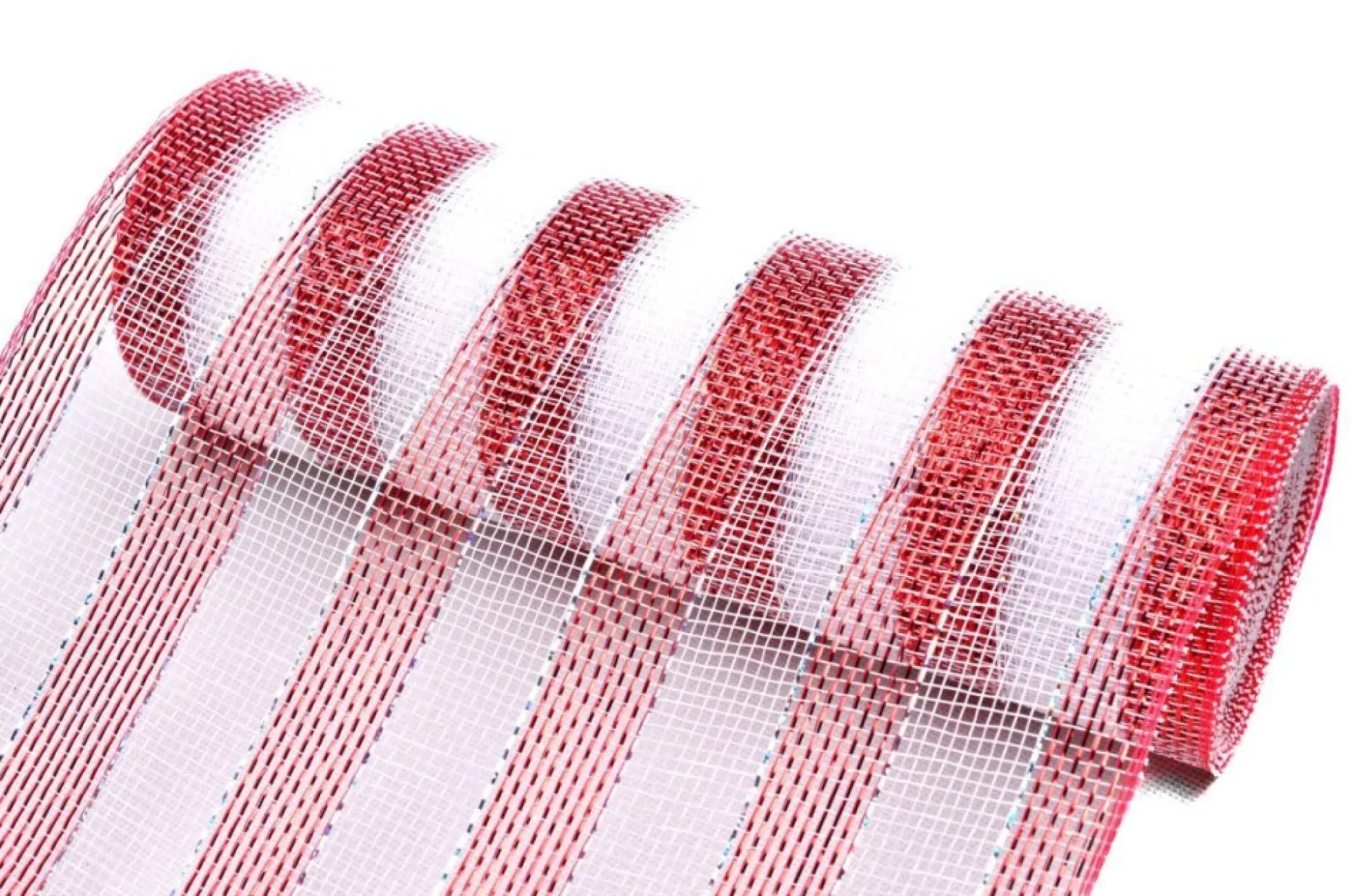 Candy Cane Stripe Metallic Thread Decomesh Roll Diy Wreaths|