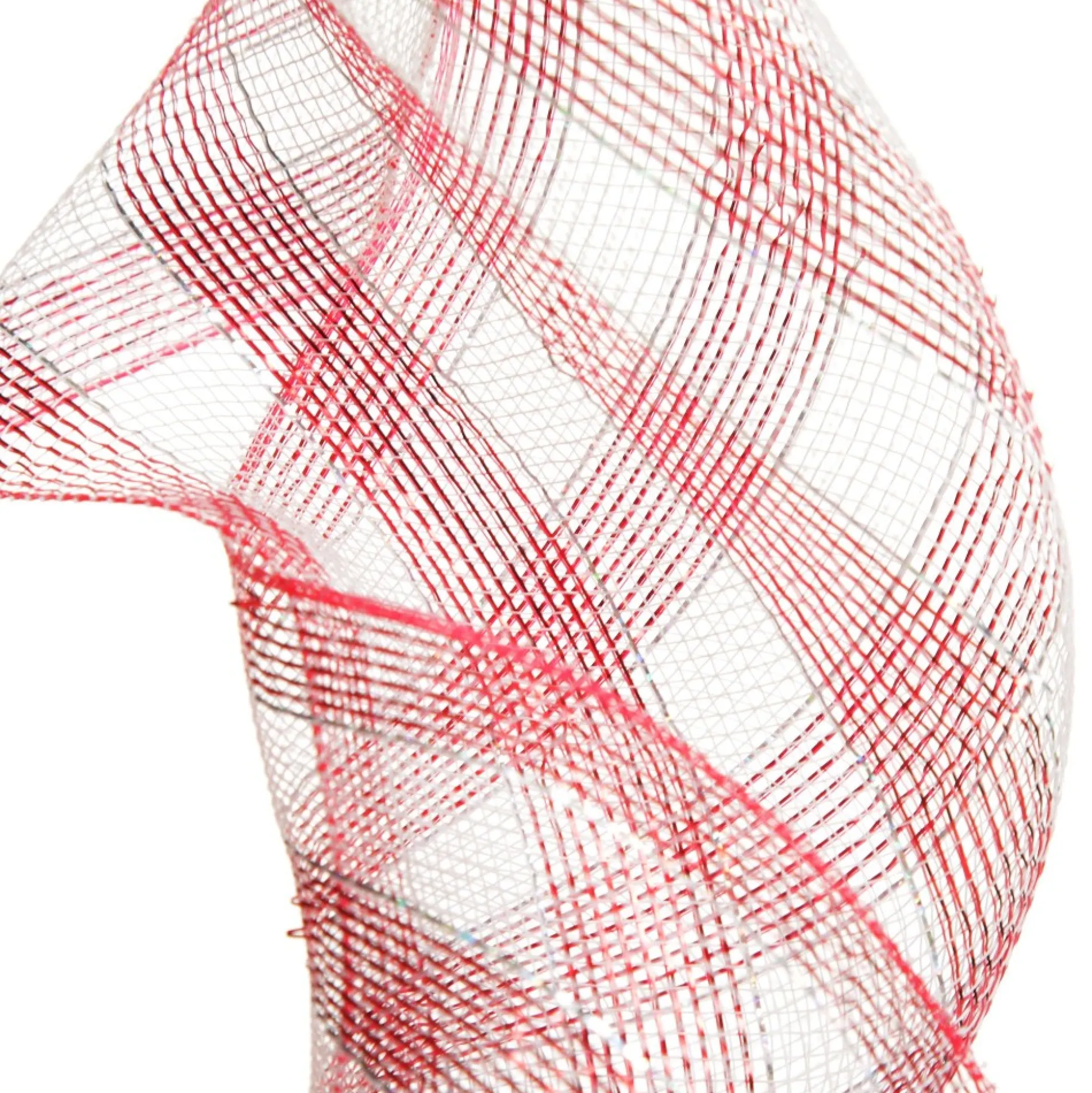 Candy Cane Stripe Metallic Thread Decomesh Roll Diy Wreaths|