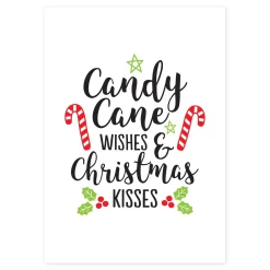 Candy Cane Wishes Poster Print Christmas Prints|