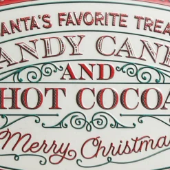 Candy Canes and Hot Cocoa Retro Metal Christmas Sign Wall Hangings And Signs|