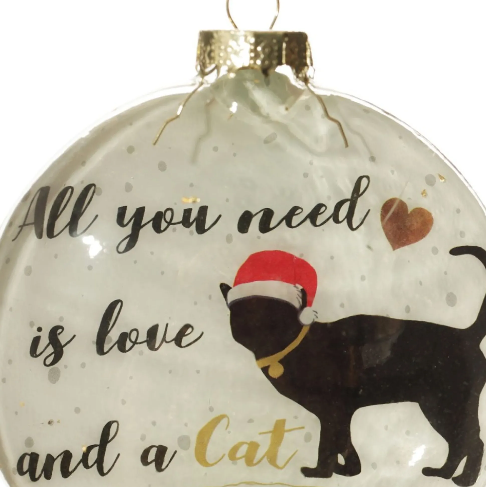 Cat Lovers Christmas Glass Disc Glass Hearts And Discs|