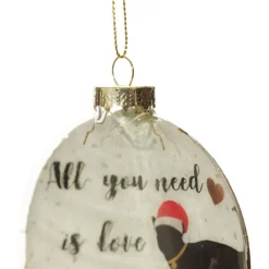 Cat Lovers Christmas Glass Disc Glass Hearts And Discs|